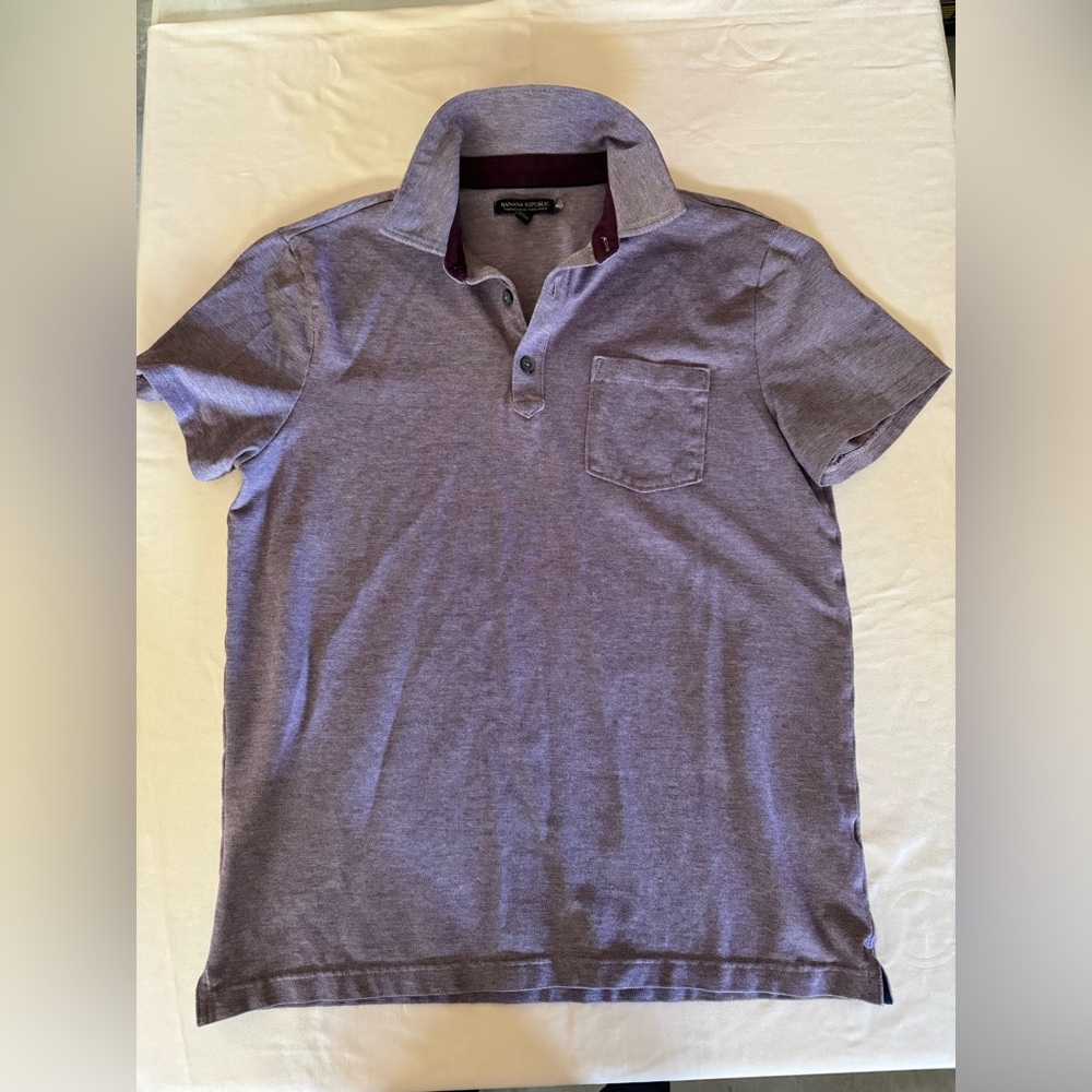 Banana Republic Heathered Purple Polo Shirt
